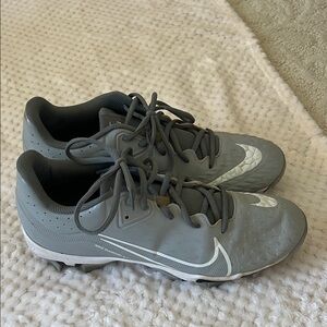 Nike Gray and White Sports Cleats